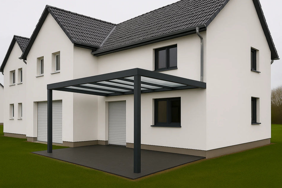 Terrassenüberdachung Alu 550 cm x 200 cm Polycarbonat