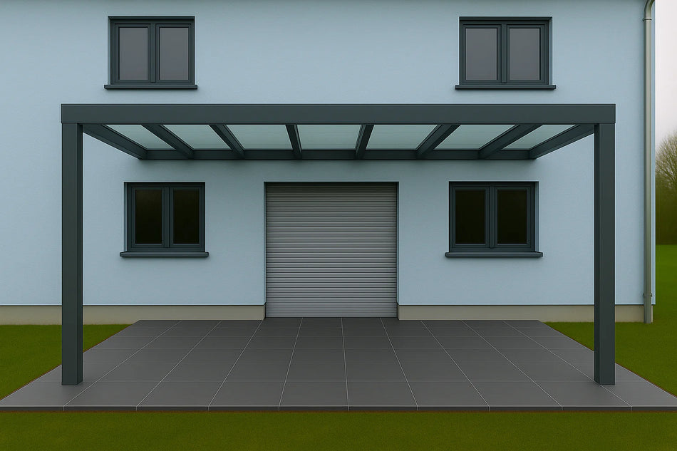 Terrassenüberdachung Alu 550 cm x 400 cm Polycarbonat