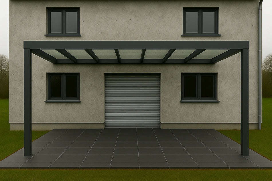 Terrassenüberdachung Alu 550 cm x 500 cm Polycarbonat