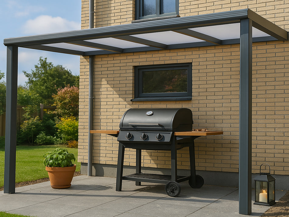 Alu Grillüberdachung Wandmontage