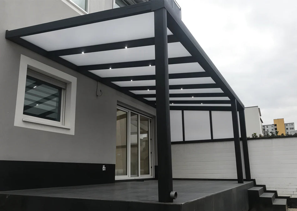 Terrassenüberdachung 300 cm x 300 cm Polycarbonat