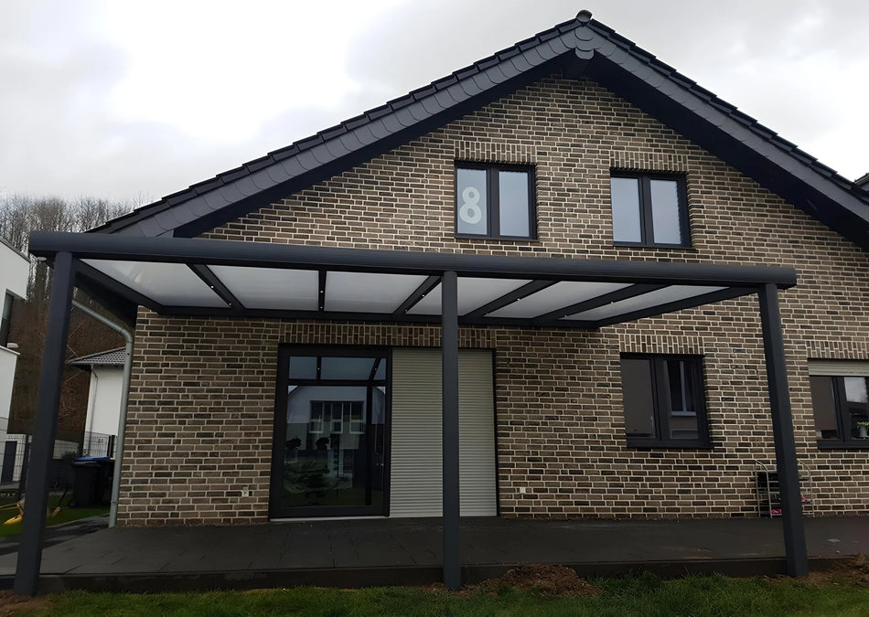 Terrassenüberdachung Alu 300 cm x 350 cm Polycarbonat