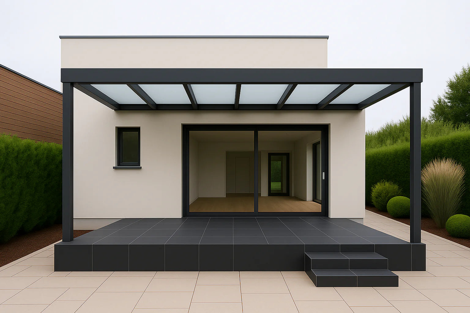 Terrassenüberdachung Alu 450 cm x 300 cm Polycarbonat