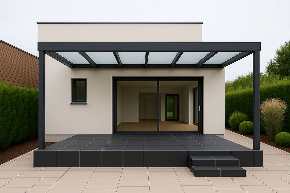 Terrassenüberdachung Alu 450 cm x 300 cm Polycarbonat