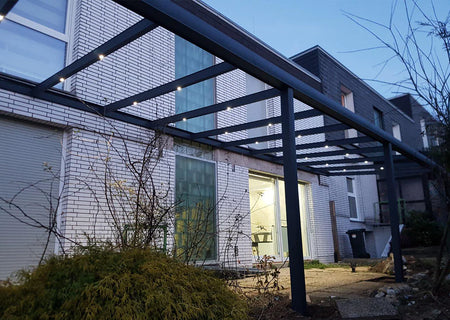 Terrassenüberdachung Alu 450 cm x 450 cm Polycarbonat
