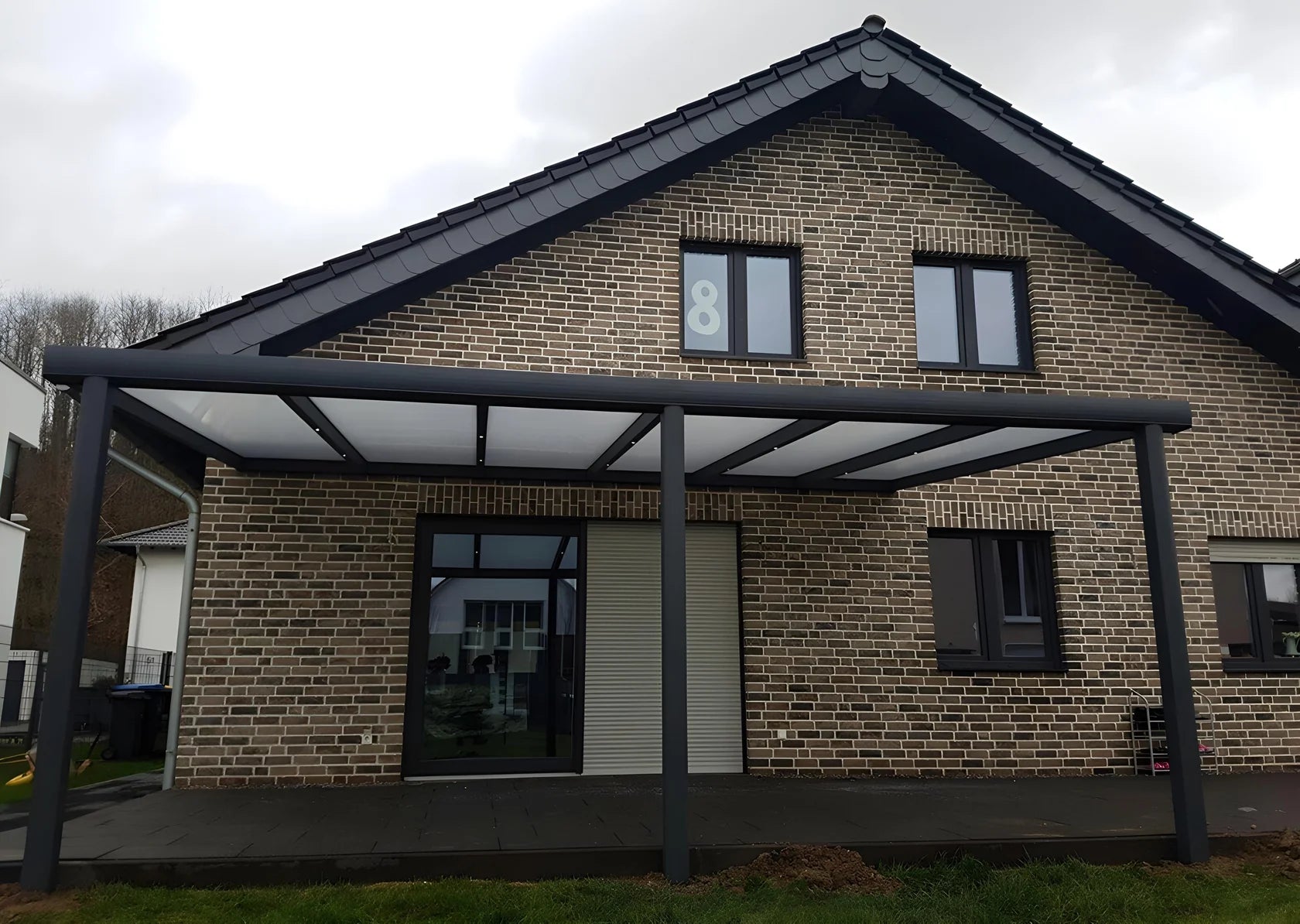 Terrassenüberdachung Alu 450 cm x 450 cm Polycarbonat