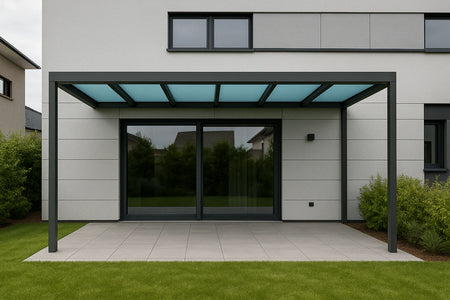 Terrassenüberdachung Alu 450 cm x 450 cm Polycarbonat