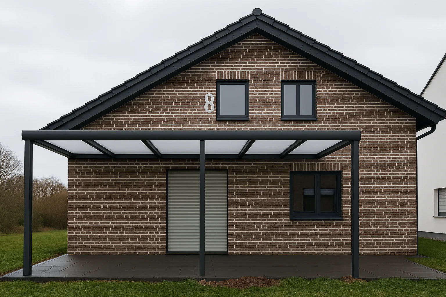 Terrassenüberdachung Alu 450 cm x 450 cm Polycarbonat