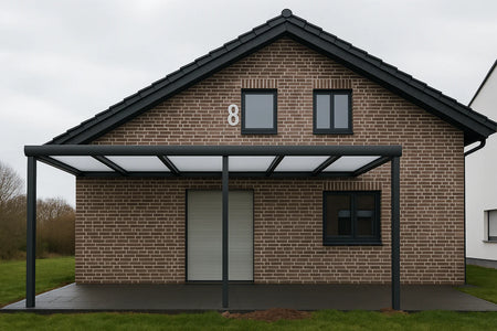 Terrassenüberdachung Alu 450 cm x 450 cm Polycarbonat