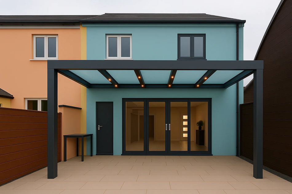 Terrassenüberdachung Alu 850 cm x 350 cm Polycarbonat