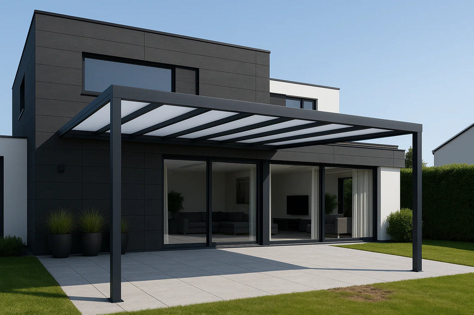 Terrassenüberdachung Alu 1000 cm x 250 cm Polycarbonat