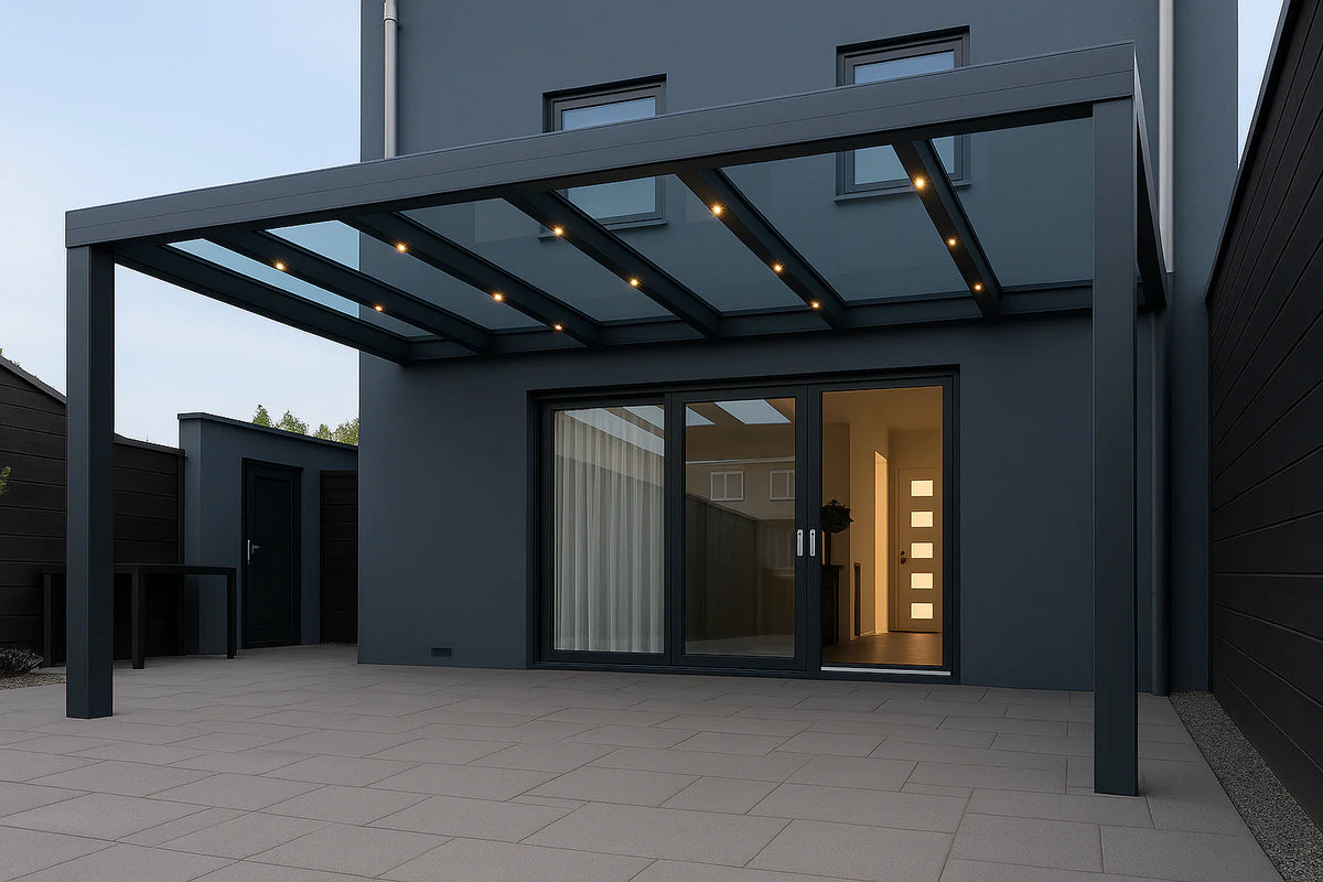 Terrassenüberdachung Alu 1000 cm x 300 cm Polycarbonat
