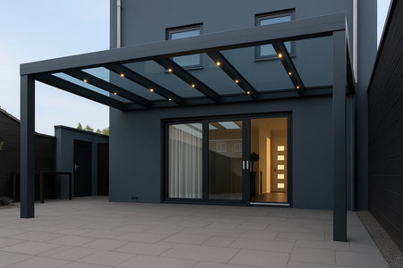 Terrassenüberdachung Alu 1000 cm x 300 cm Polycarbonat