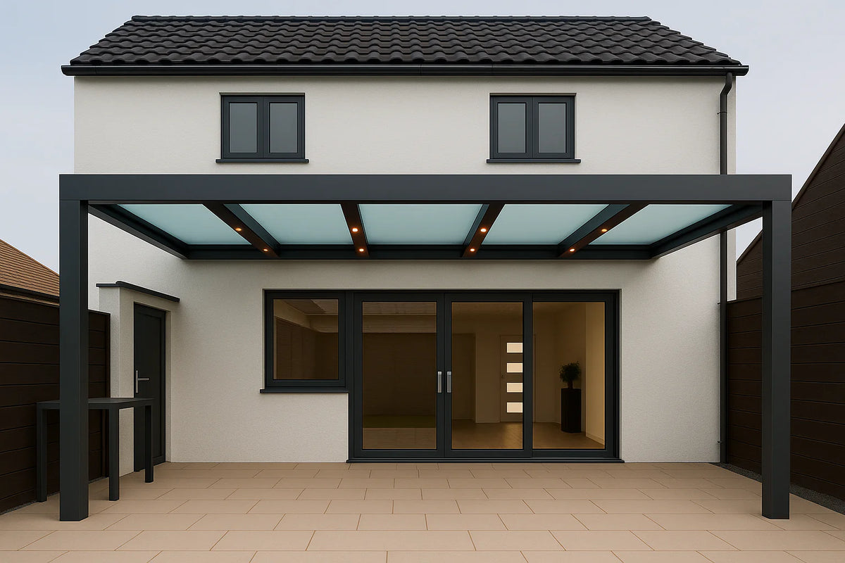 Terrassenüberdachung Alu 1000 cm x 300 cm Polycarbonat