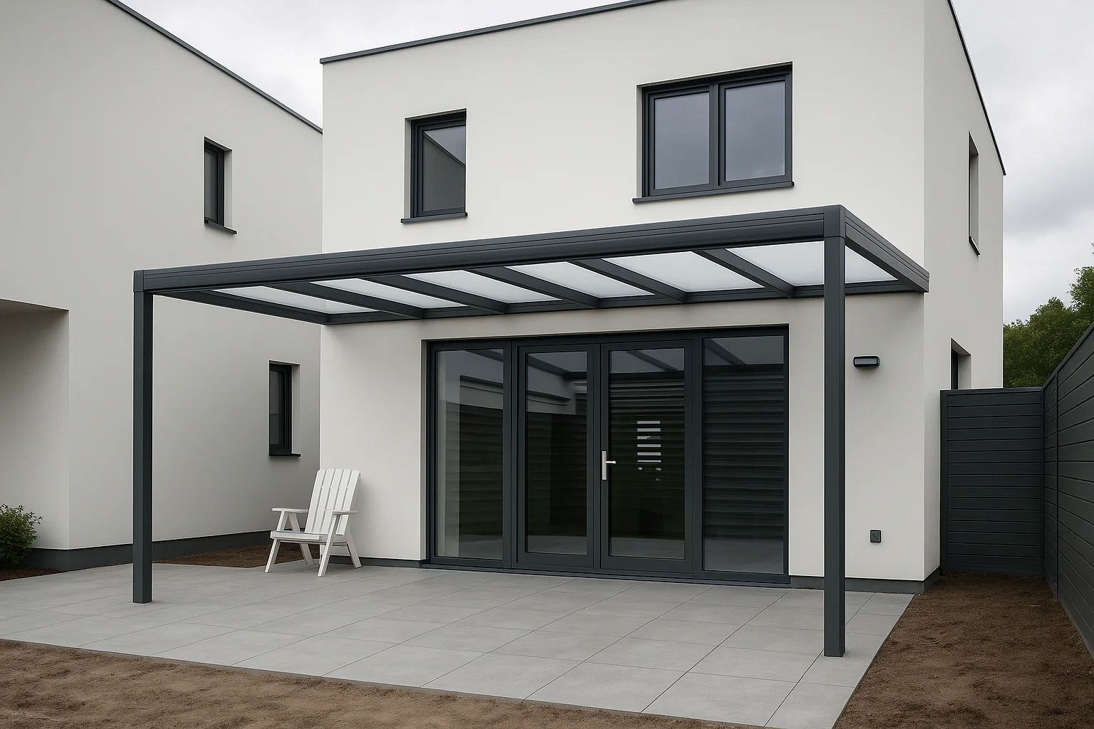 Terrassenüberdachung Alu 1000 cm x 300 cm Polycarbonat