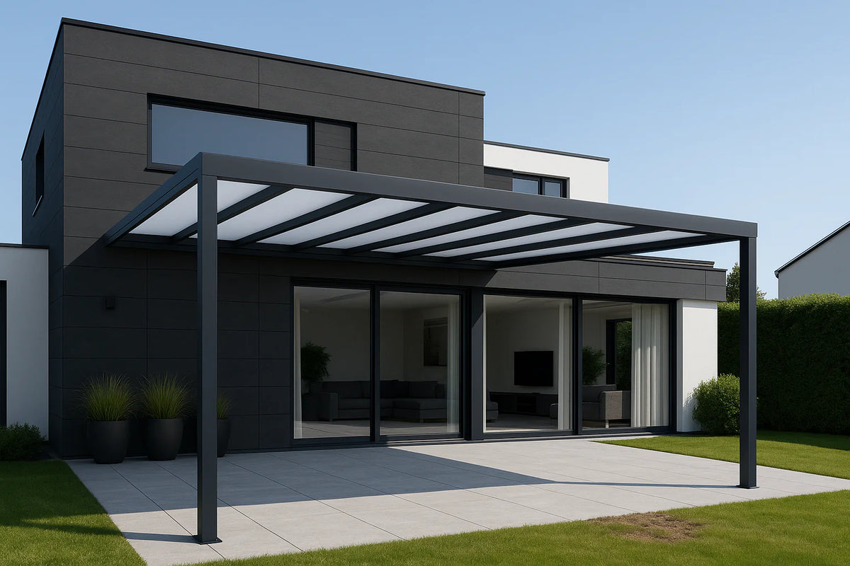 Terrassenüberdachung Alu 1000 cm x 300 cm Polycarbonat