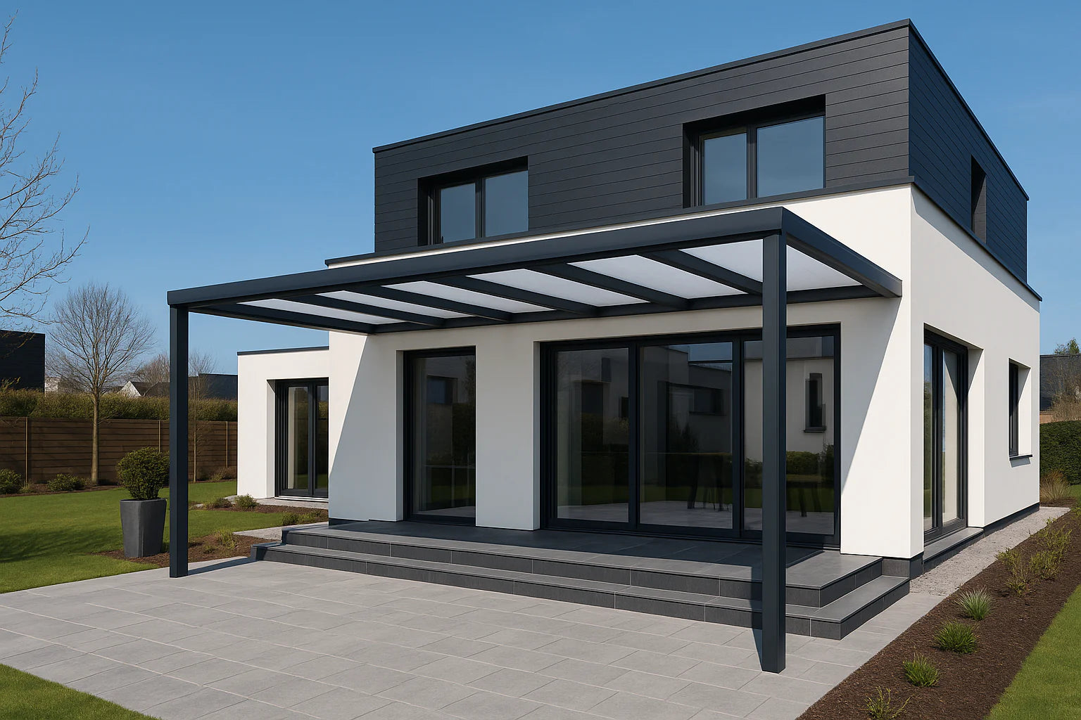 Terrassenüberdachung Alu 1000 cm x 300 cm Polycarbonat