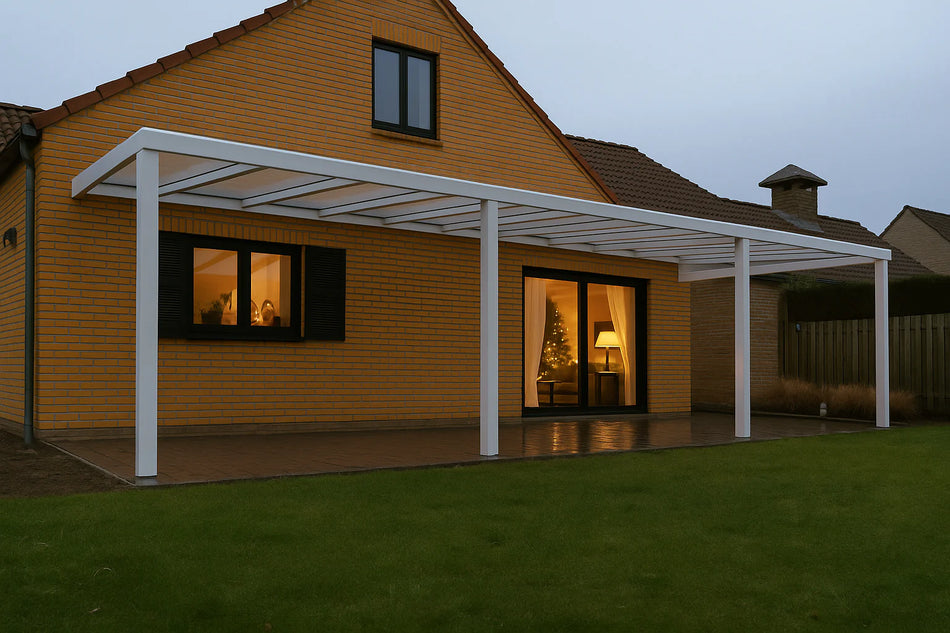 Terrassenüberdachung Alu 1000 cm x 500 cm Polycarbonat