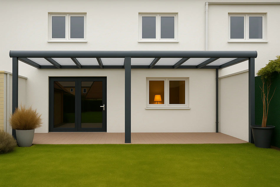 Terrassenüberdachung Alu 1100 cm x 250 cm Polycarbonat