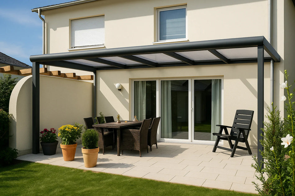 Terrassenüberdachung Alu 1150 cm x 300 cm Polycarbonat