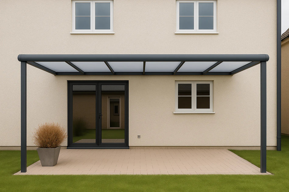 Terrassenüberdachung Alu 300 cm x 500 cm Polycarbonat