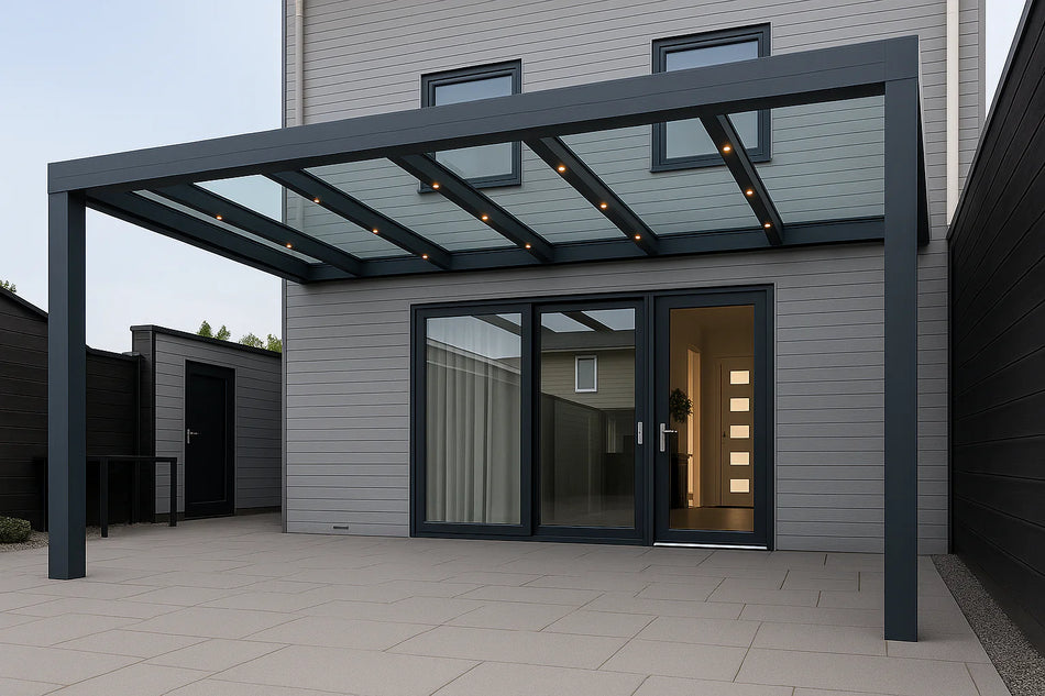 Terrassenüberdachung Alu 350 cm x 250 cm Polycarbonat