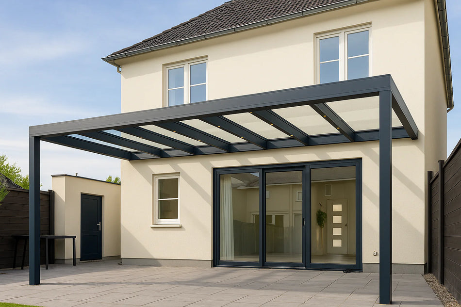 Terrassenüberdachung Alu 350 cm x 300 cm Polycarbonat