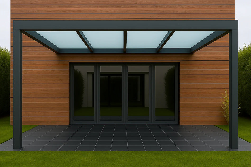 Terrassenüberdachung Alu 350 cm x 350 cm Polycarbonat