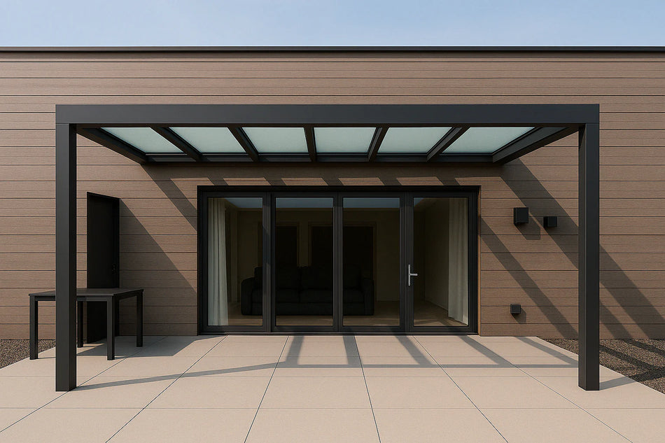 Terrassenüberdachung Alu 400 cm x 250 cm Polycarbonat