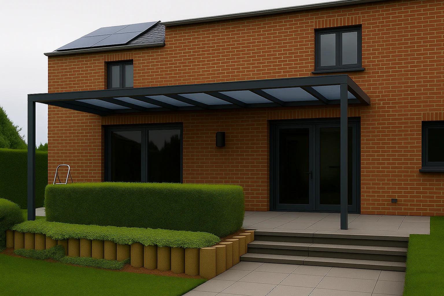 Terrassenüberdachung Alu 400 cm x 250 cm Polycarbonat