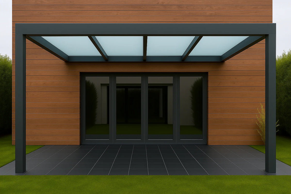 Terrassenüberdachung Alu 400 cm x 300 cm Polycarbonat