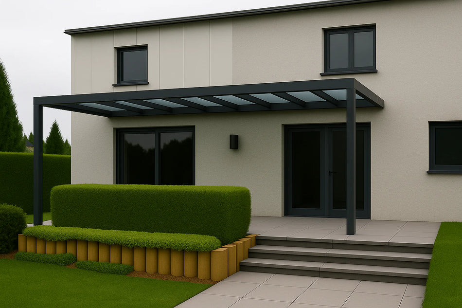 Terrassenüberdachung Alu 400 cm x 350 cm Polycarbonat
