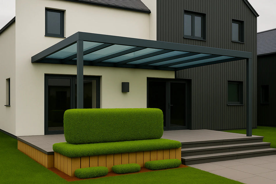 Terrassenüberdachung Alu 400 cm x 400 cm Polycarbonat