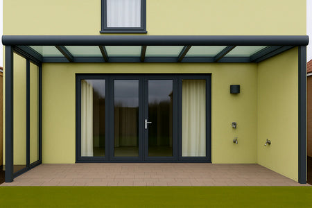 Terrassenüberdachung Alu 400 cm x 500 cm Polycarbonat