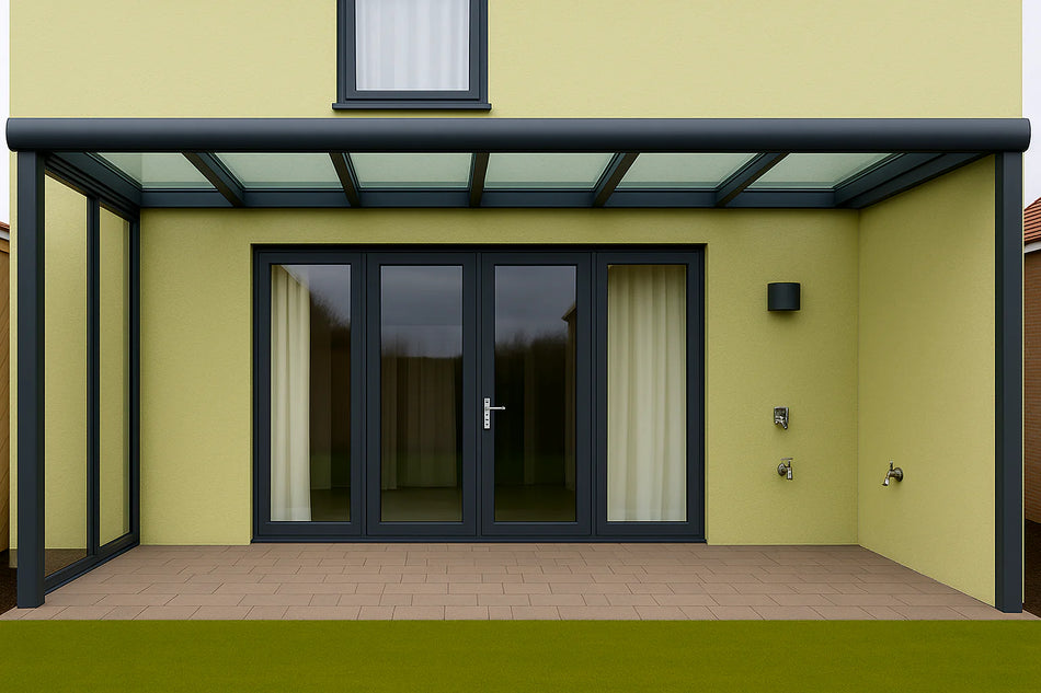 Terrassenüberdachung Alu 400 cm x 500 cm Polycarbonat