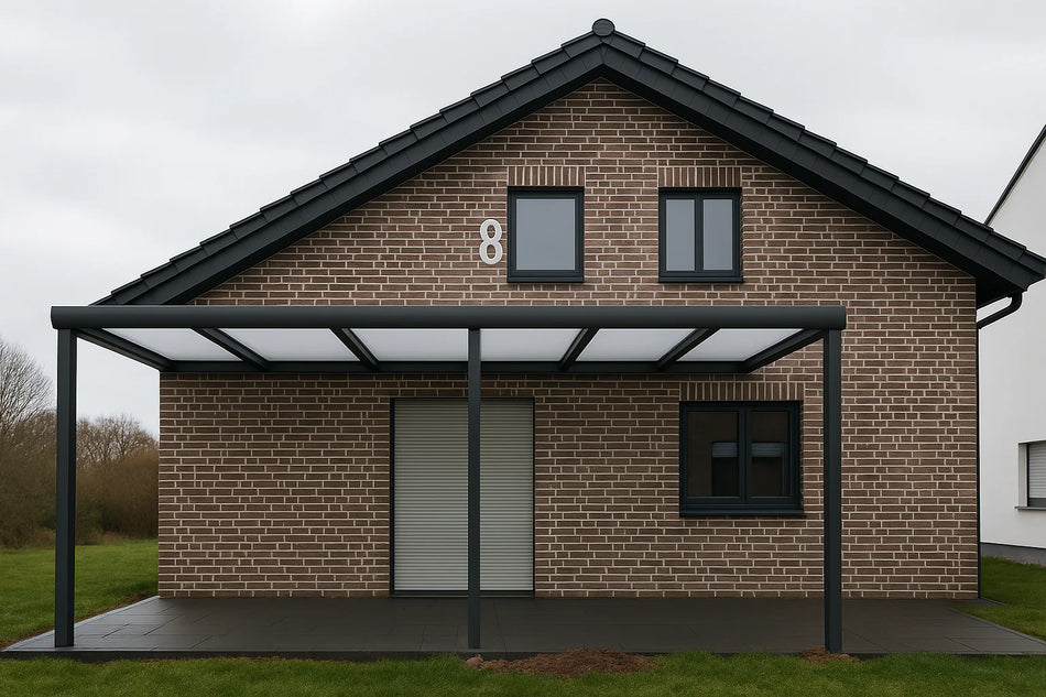 Terrassenüberdachung Alu 450 cm x 200 cm Polycarbonat