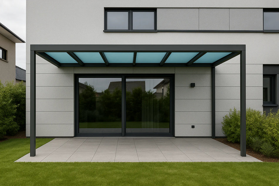 Terrassenüberdachung Alu 450 cm x 350 cm Polycarbonat