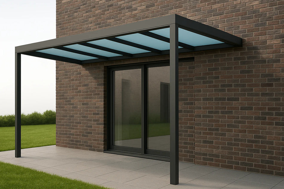 Terrassenüberdachung Alu 450 cm x 400 cm Polycarbonat