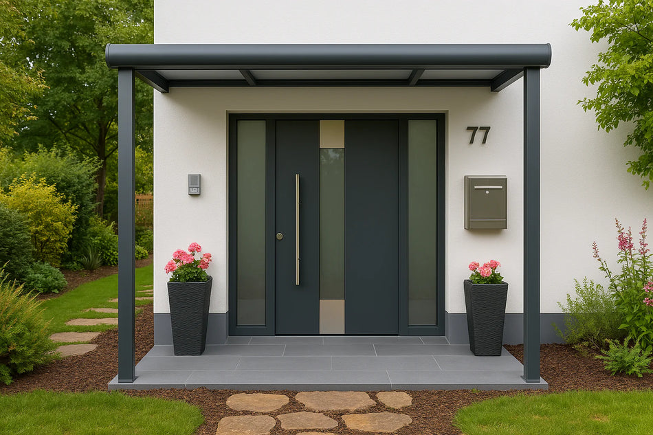 Terrassenüberdachung Alu 450 cm x 500 cm Polycarbonat