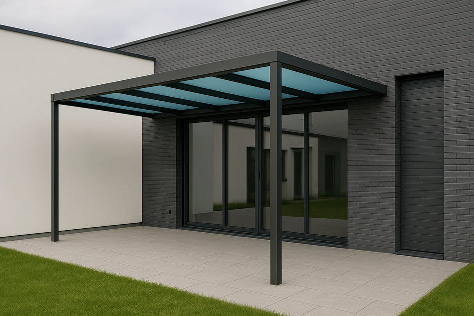 Terrassenüberdachung Alu 500 cm x 200 cm Polycarbonat