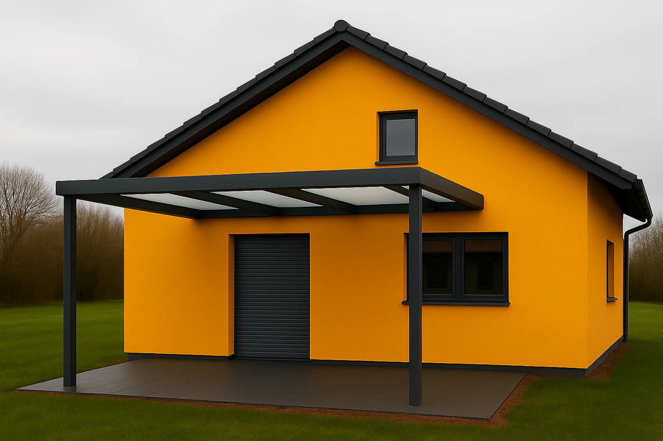 Terrassenüberdachung Alu 500 cm x 350 cm Polycarbonat