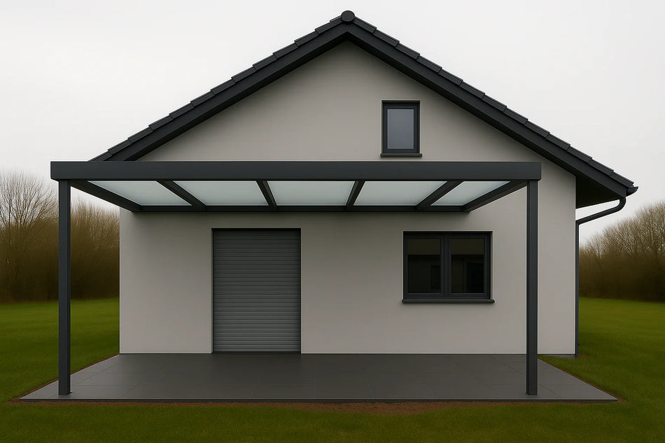 Terrassenüberdachung Alu 500 cm x 400 cm Polycarbonat