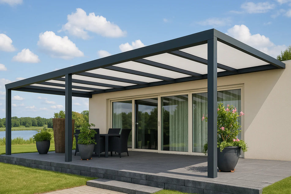 Terrassenüberdachung Alu 600 cm x 400 cm Polycarbonat