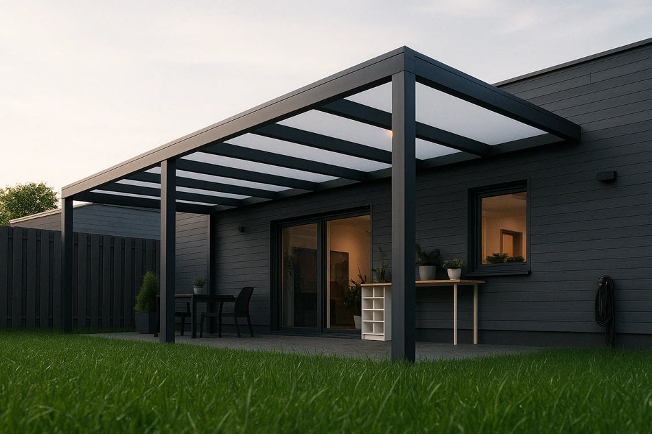 Terrassenüberdachung Alu 600 cm x 500 cm Polycarbonat