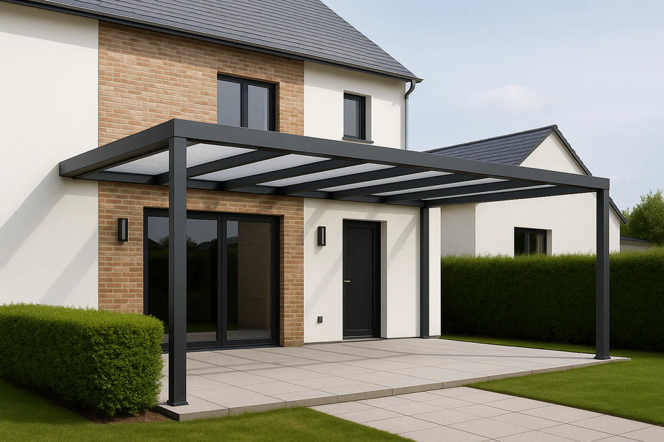 Terrassenüberdachung Alu 650 cm x 250 cm Polycarbonat