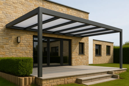 Terrassenüberdachung Alu 650 cm x 400 cm Polycarbonat