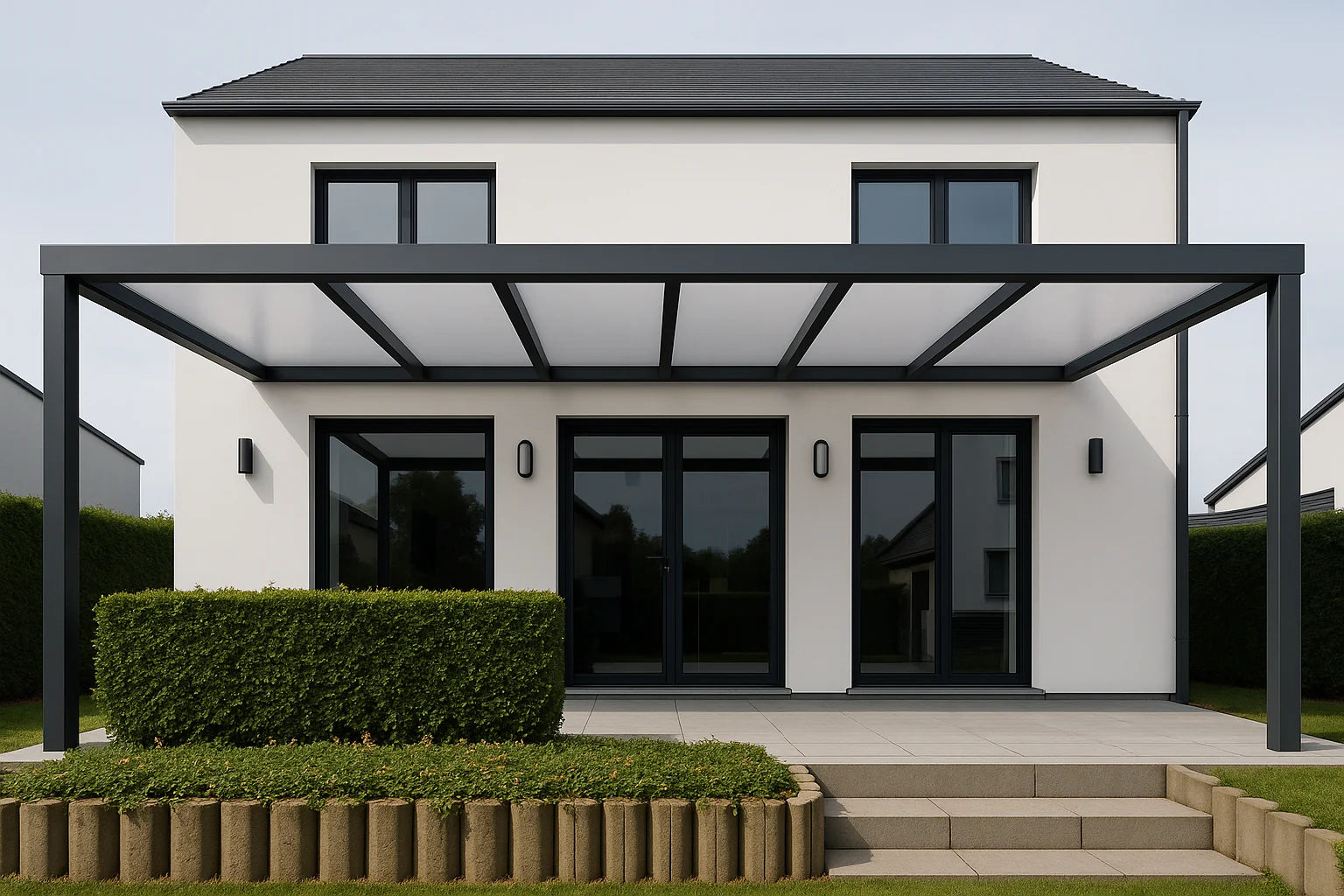 Terrassenüberdachung Alu 650 cm x 400 cm Polycarbonat