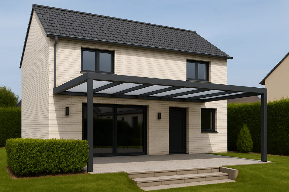 Terrassenüberdachung Alu 650 cm x 400 cm Polycarbonat