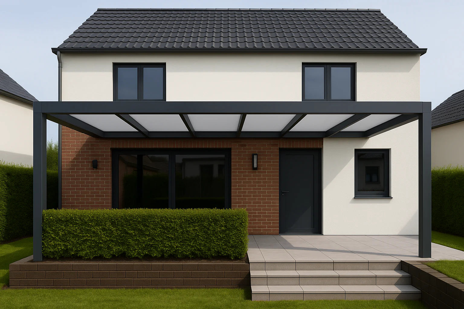 Terrassenüberdachung Alu 700 cm x 250 cm Polycarbonat