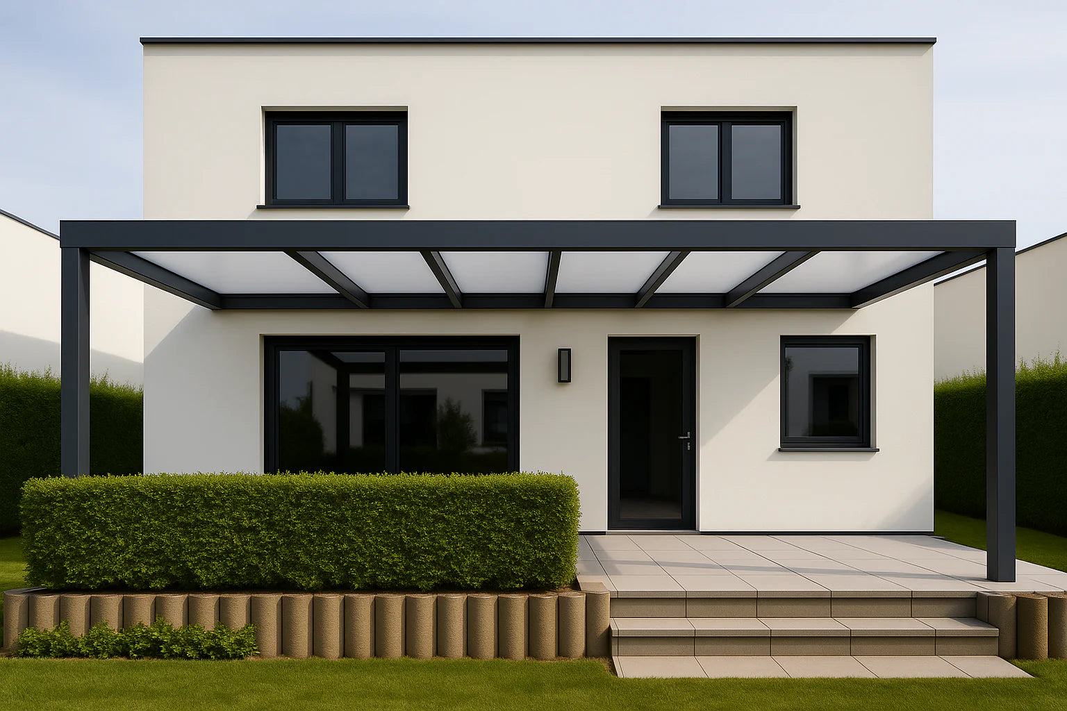 Terrassenüberdachung Alu 700 cm x 250 cm Polycarbonat